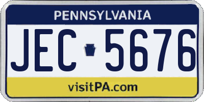 PA license plate JEC5676