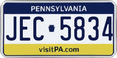 PA license plate JEC5834