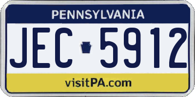 PA license plate JEC5912