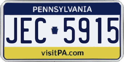 PA license plate JEC5915