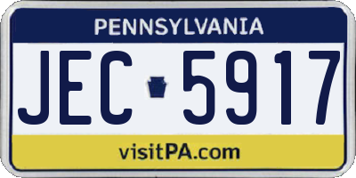 PA license plate JEC5917