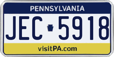 PA license plate JEC5918