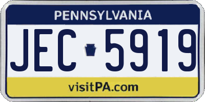 PA license plate JEC5919