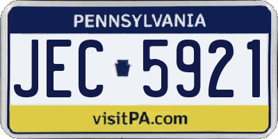 PA license plate JEC5921