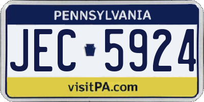 PA license plate JEC5924