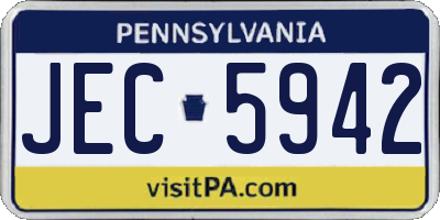PA license plate JEC5942