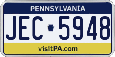 PA license plate JEC5948