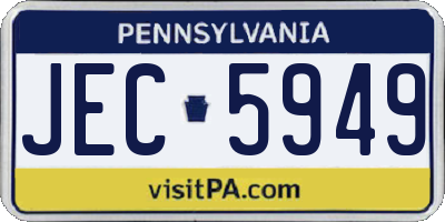 PA license plate JEC5949