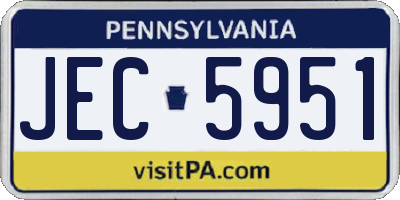 PA license plate JEC5951