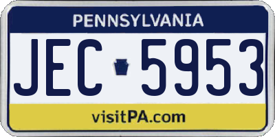 PA license plate JEC5953