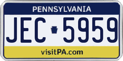 PA license plate JEC5959