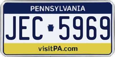 PA license plate JEC5969