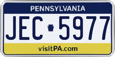 PA license plate JEC5977