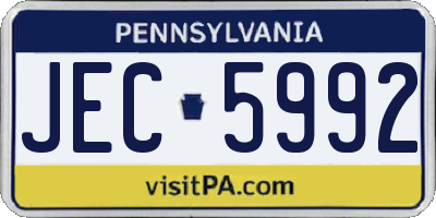 PA license plate JEC5992