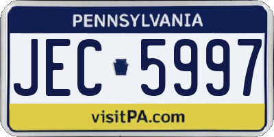 PA license plate JEC5997