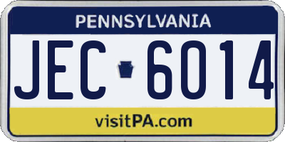 PA license plate JEC6014