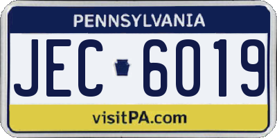 PA license plate JEC6019