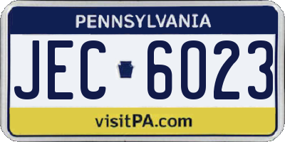 PA license plate JEC6023
