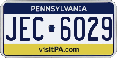 PA license plate JEC6029