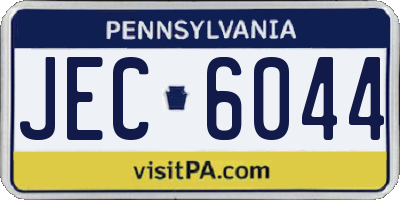PA license plate JEC6044