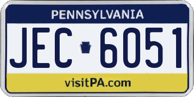 PA license plate JEC6051