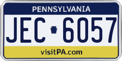 PA license plate JEC6057