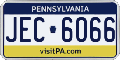 PA license plate JEC6066