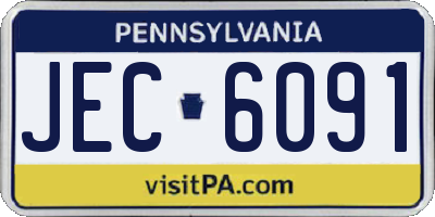 PA license plate JEC6091