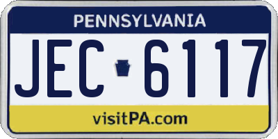 PA license plate JEC6117