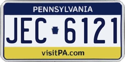 PA license plate JEC6121