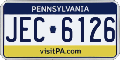 PA license plate JEC6126