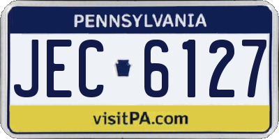PA license plate JEC6127