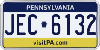 PA license plate JEC6132