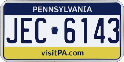 PA license plate JEC6143