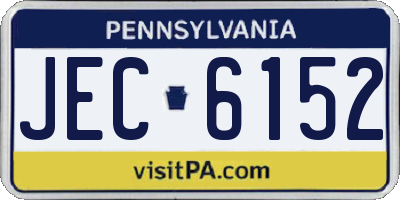 PA license plate JEC6152