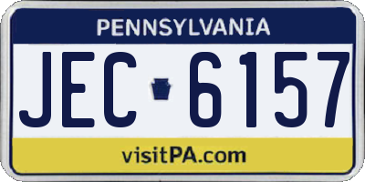 PA license plate JEC6157