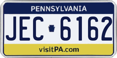 PA license plate JEC6162