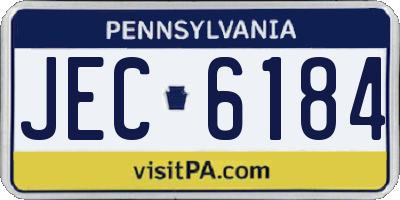 PA license plate JEC6184