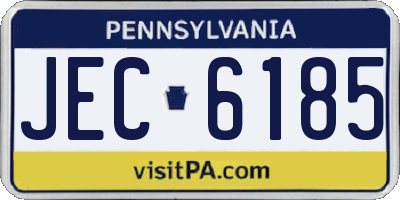 PA license plate JEC6185