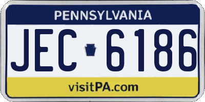 PA license plate JEC6186