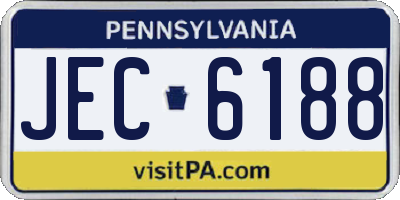 PA license plate JEC6188