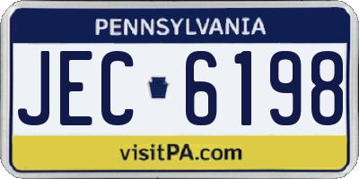 PA license plate JEC6198