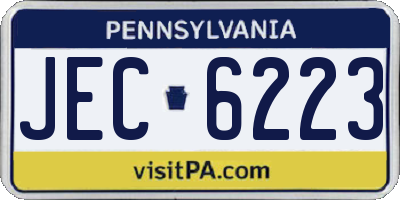 PA license plate JEC6223