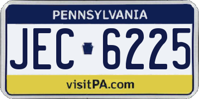 PA license plate JEC6225