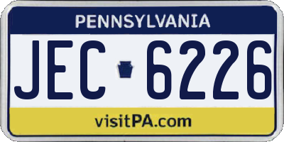 PA license plate JEC6226