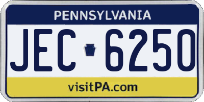 PA license plate JEC6250