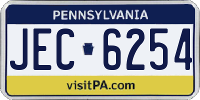 PA license plate JEC6254