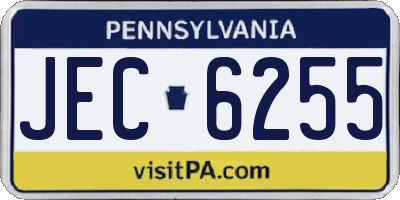 PA license plate JEC6255