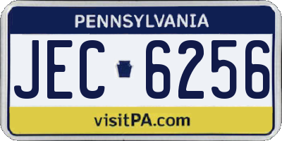 PA license plate JEC6256