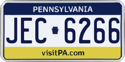 PA license plate JEC6266